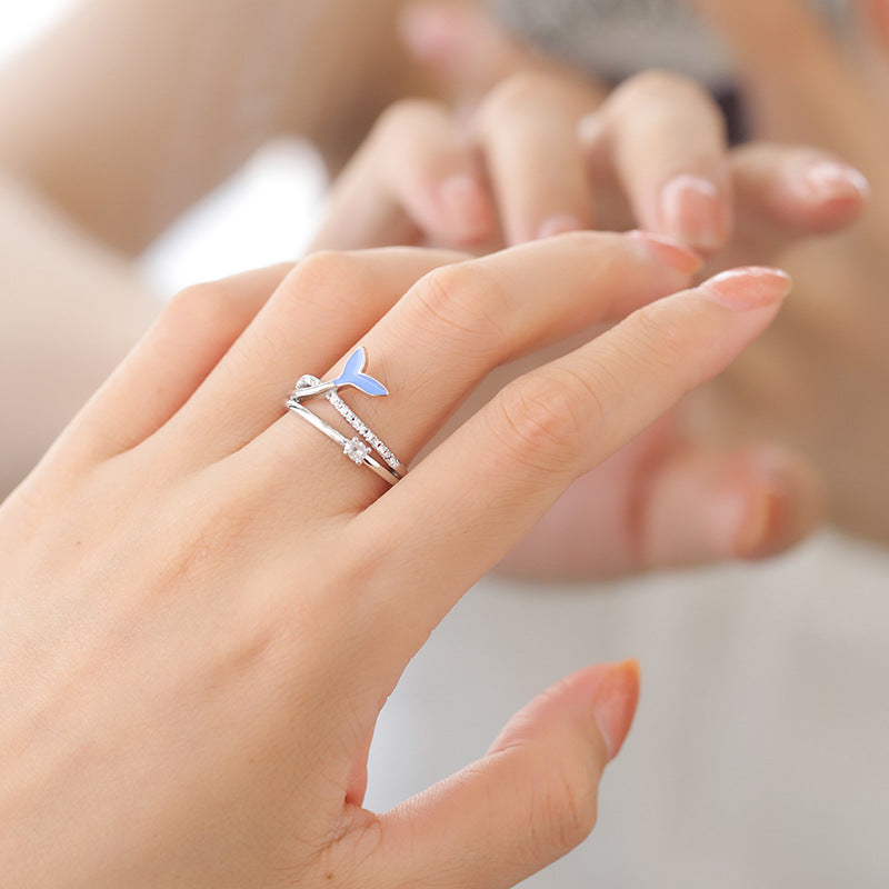 925 Sterling Silver Fishtail Ring with Unique Design - A Statement of Individuality