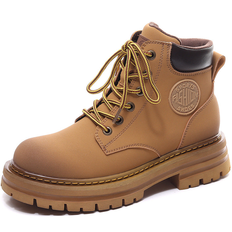 Women's All Match Leather Thick Sole Martin Boots