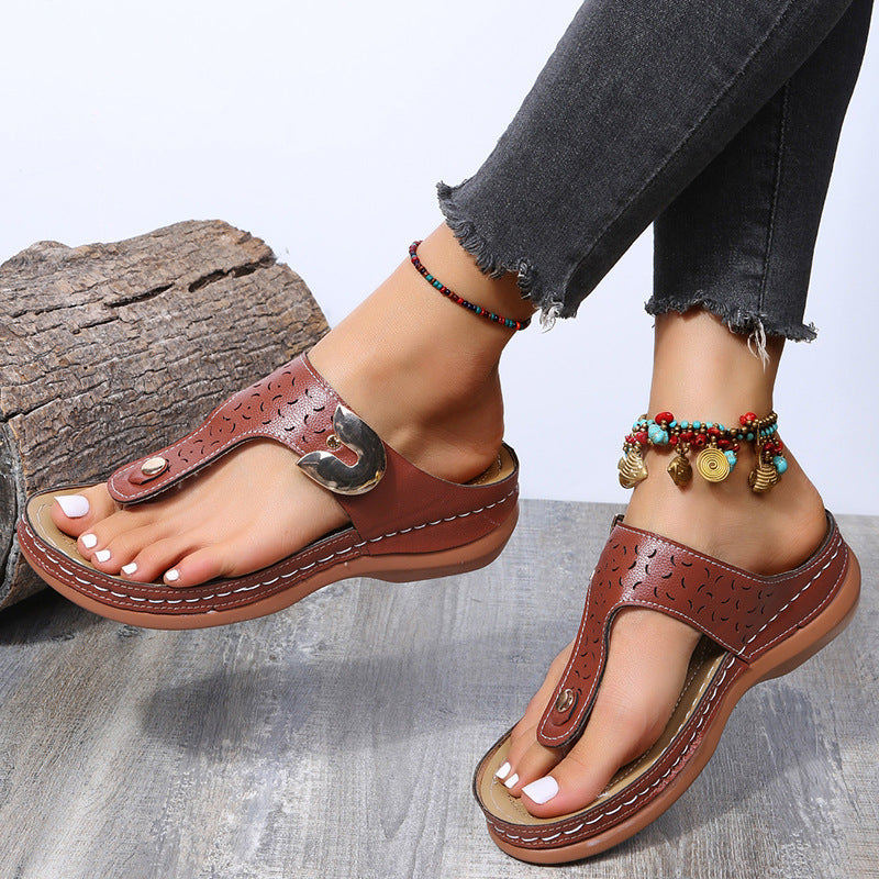 Hollow Out Sandals Rome Style Slippers For Women