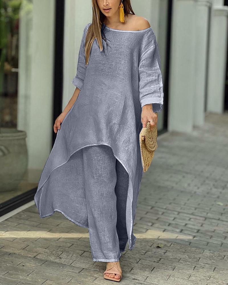 Casual Two-Piece Suit for Women with a Loose and Irregular Design