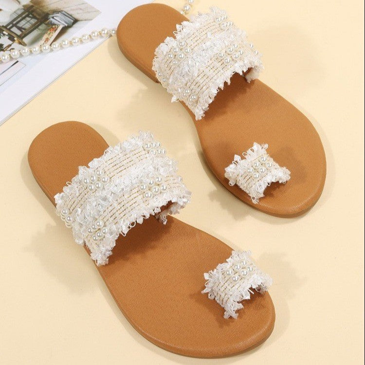 Women's Plus Size Bohemian Pearl Slippers