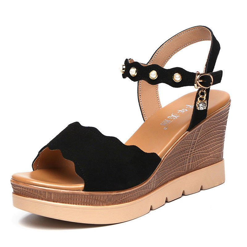 Summer New Fashion High Heel Wedge Platform Large Size Sandals