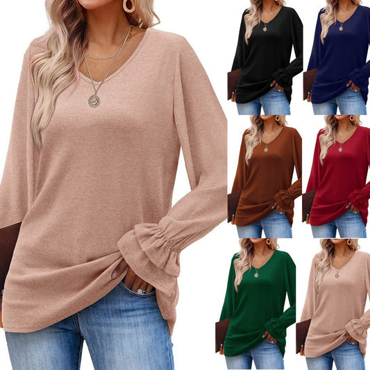 Long Sleeve Solid Color T Shirt Top