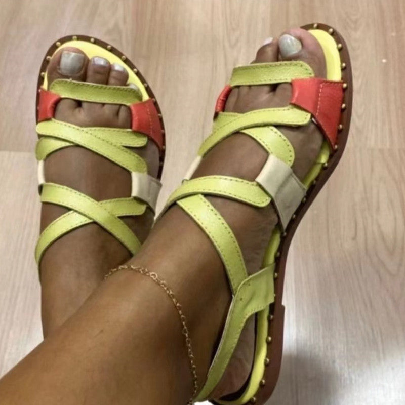 Summer European And American Flat Plus Size Women's Sandals