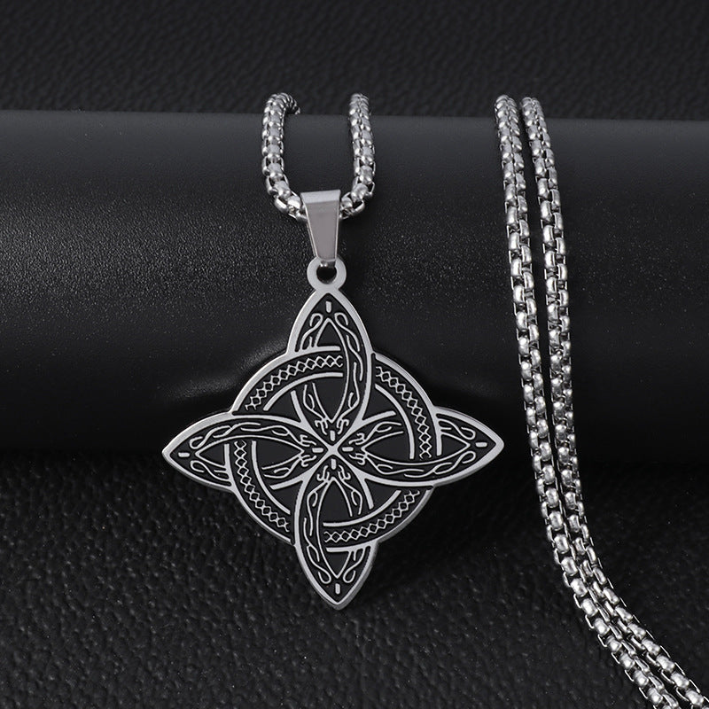 Vintage Viking Stainless Steel Slavic Amulet Necklace