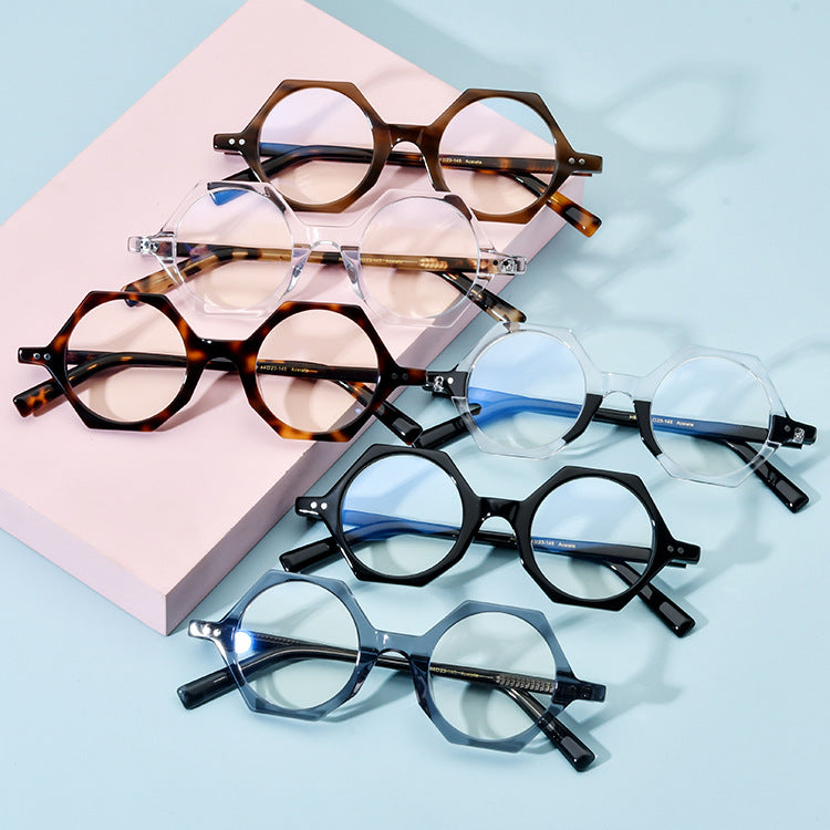 Retro Hexagonal Tortoiseshell Nearsighted Frames For Men And Women