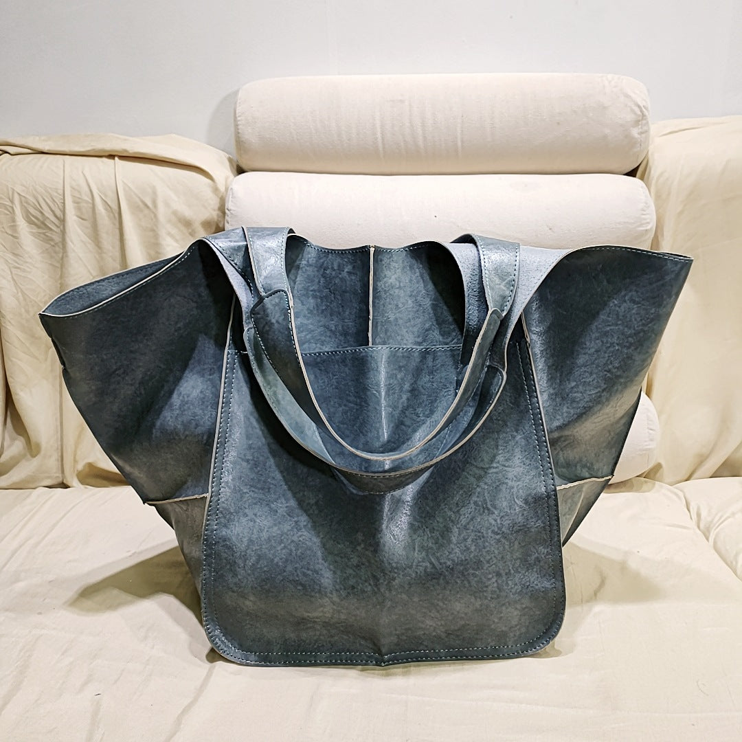 Soft Leather Large Capacity One-shoulder Tote Bag