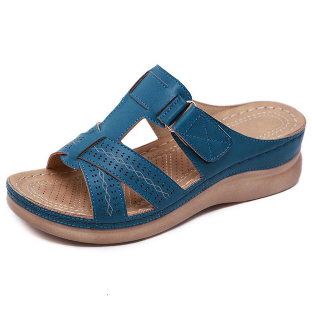 Vintage Retro Slides Shoes: Summer Wedge Sandals with Anti-Slip Design