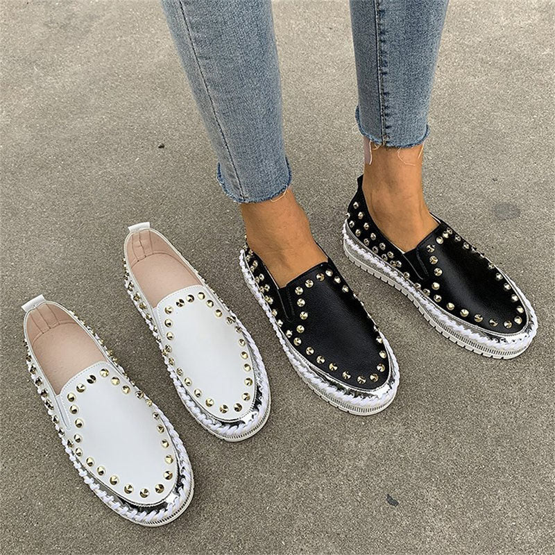 Fashion Rivet Shoes Flat Sneakers Women