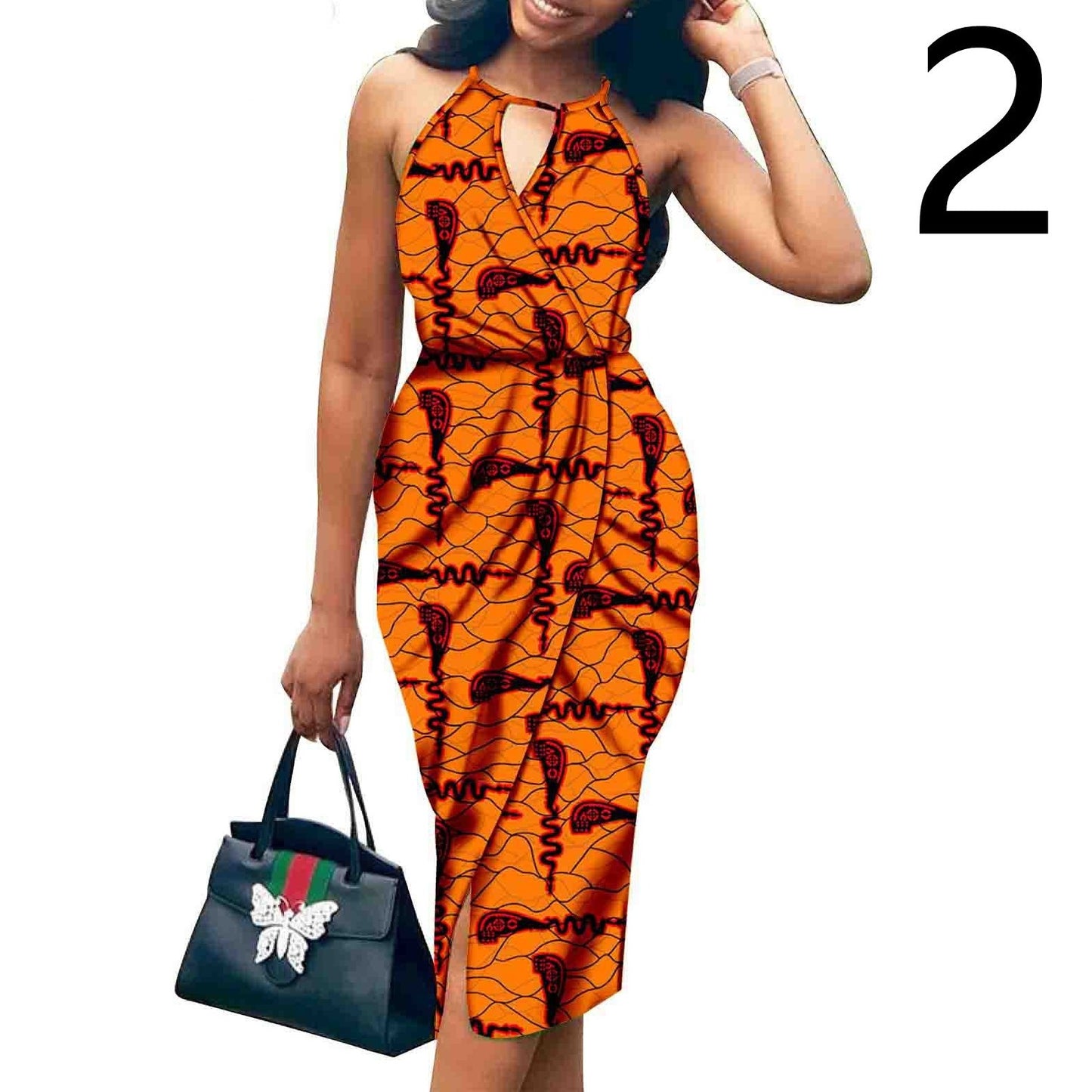 African Ethnic Printed Batik Cotton Fashion Dress