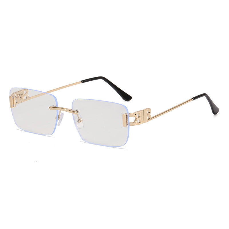 Men And Women Fashion Retro Rimless Small Lens Sunglasses