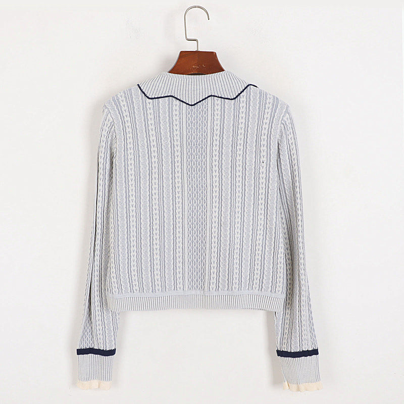 Women's Pocket Bow Contrast Sweater