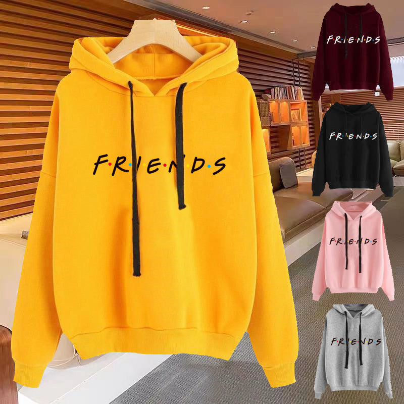 Women's New Hooded Sweater Printed Plush