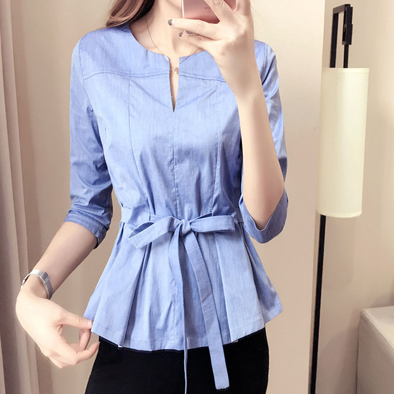 Women's Fashion Bow White Shirt