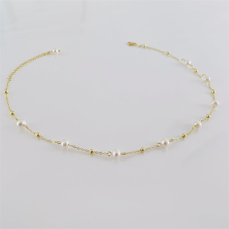 Sky Star Gold Pearl Necklace Girl