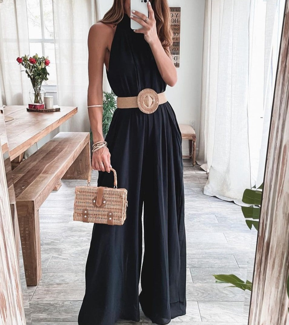 Summer Fashion One-piece Pants Satin