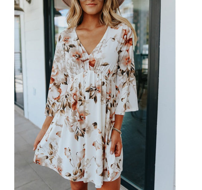 Floral Dress with European and American Style for Girls