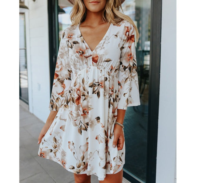 Floral Dress with European and American Style for Girls