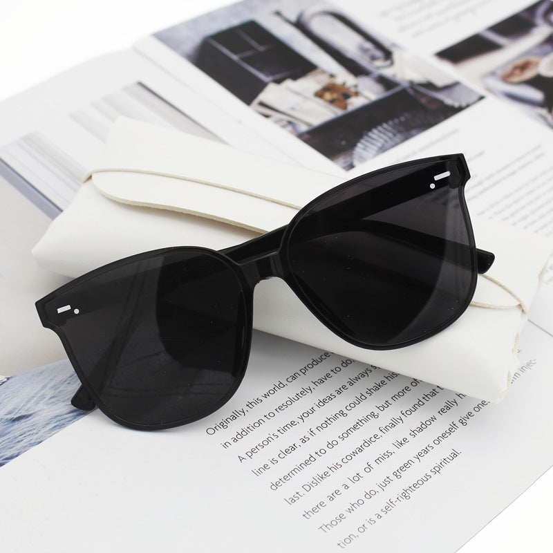 Large Framed Black Sunglasses Fashionable UV Protection