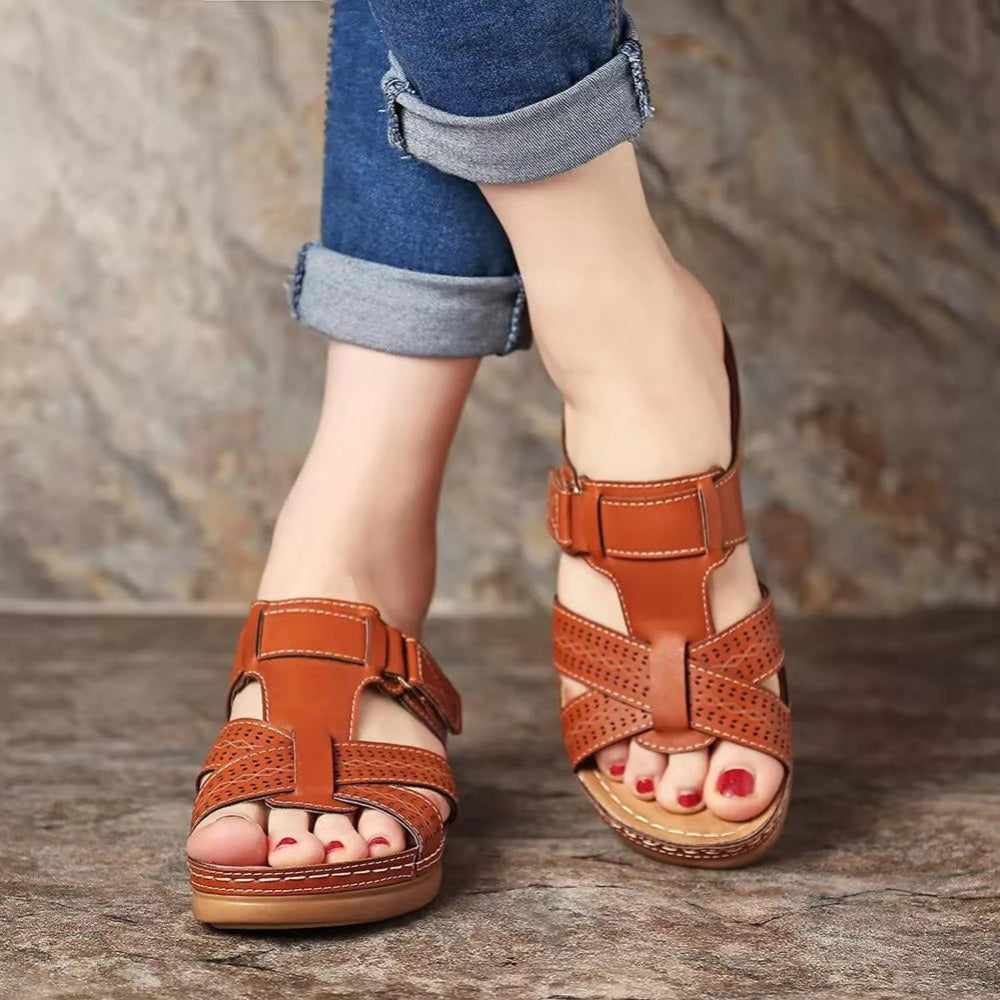 Vintage Retro Slides Shoes: Summer Wedge Sandals with Anti-Slip Design