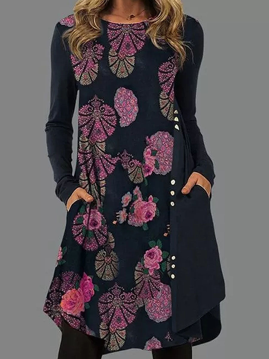 Ethnic Style Long-sleeved Women's Dress for a Stylish Look
