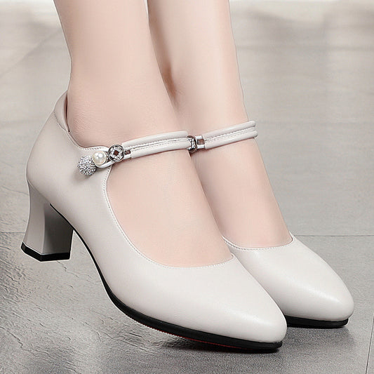 Elegant and Stylish Buckle High Heel Pumps: Perfect Spring Shoes for Middle-aged Women