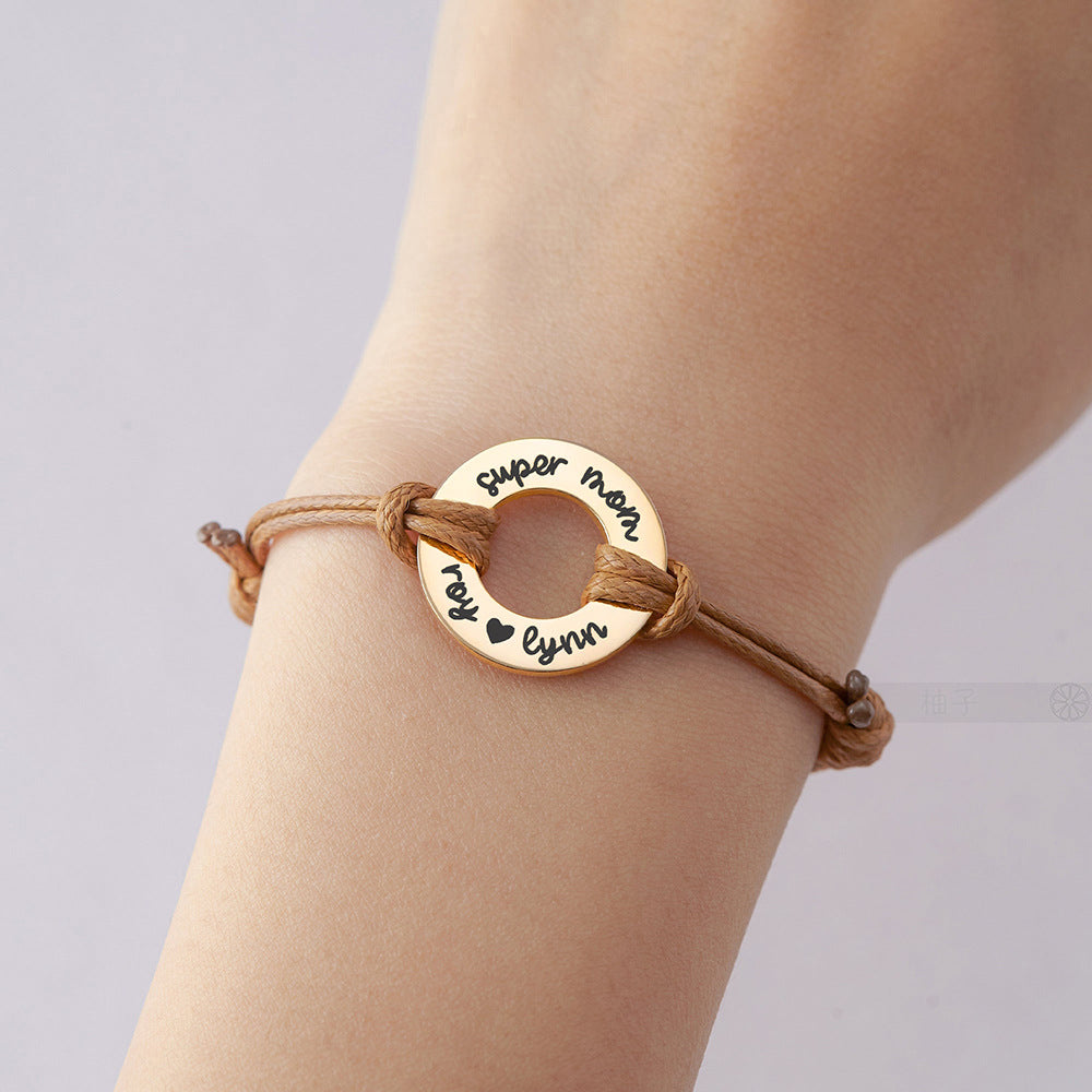 Stainless Steel Ring Lettering Hand Rope