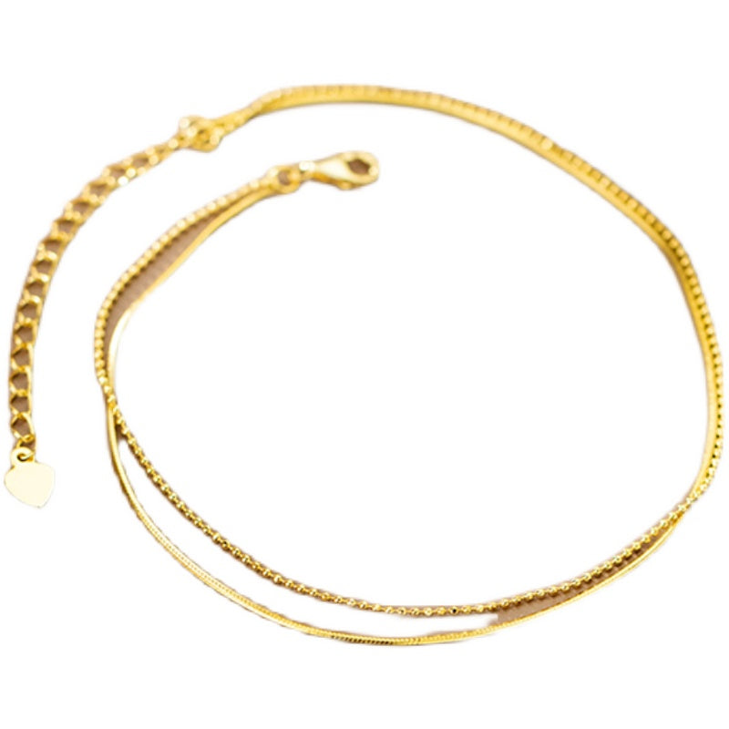 Electroplated 14K Gold Anklet S925 Silver