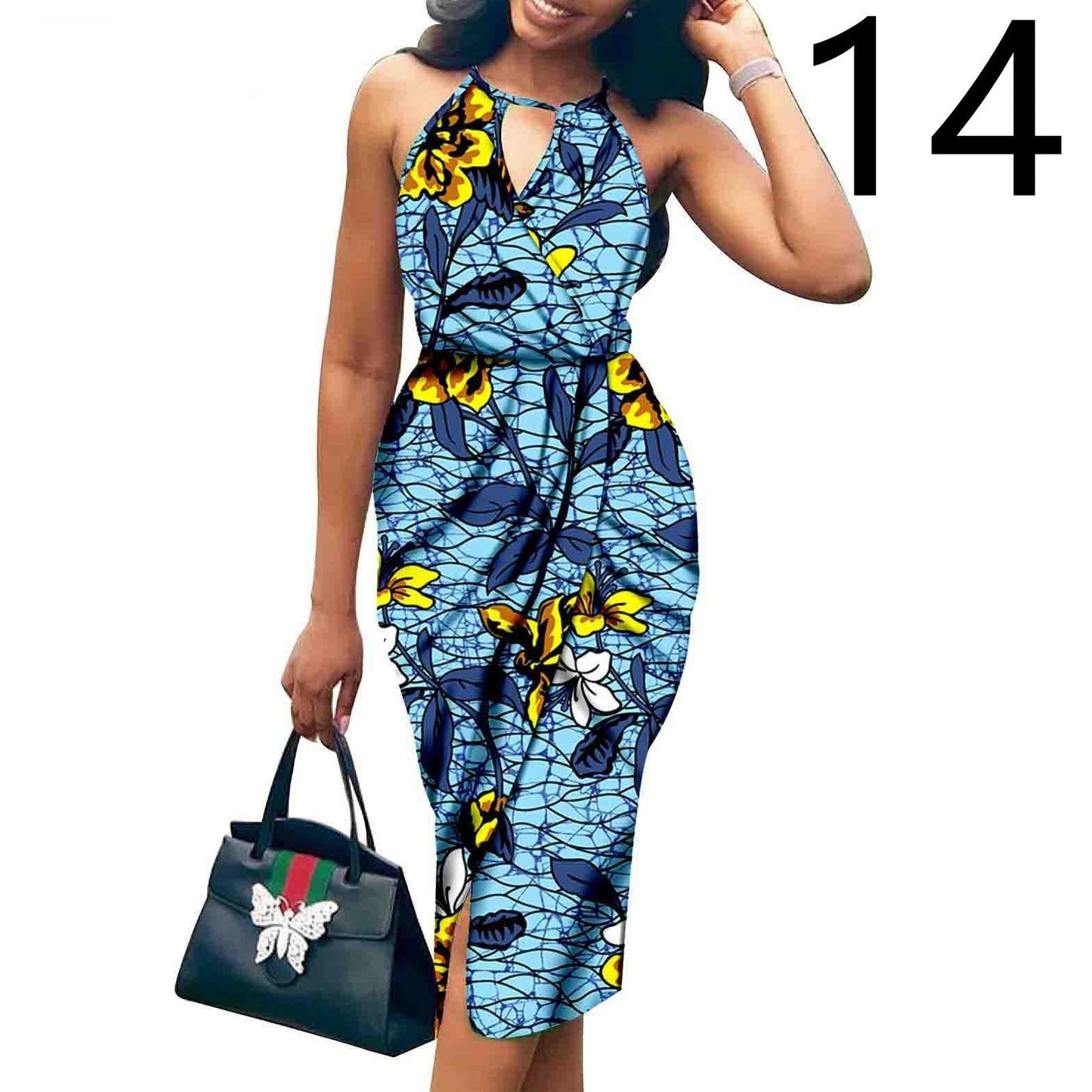 African Ethnic Printed Batik Cotton Fashion Dress