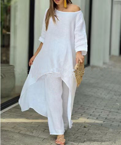 Casual Two-Piece Suit for Women with a Loose and Irregular Design