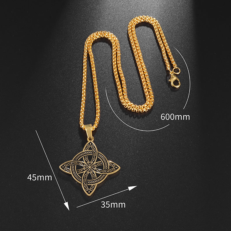 Vintage Viking Stainless Steel Slavic Amulet Necklace