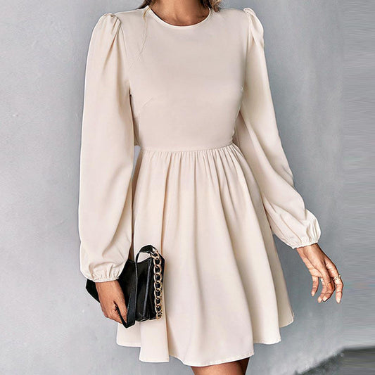 Women's Fashion Commuting Solid Color Tie Dress