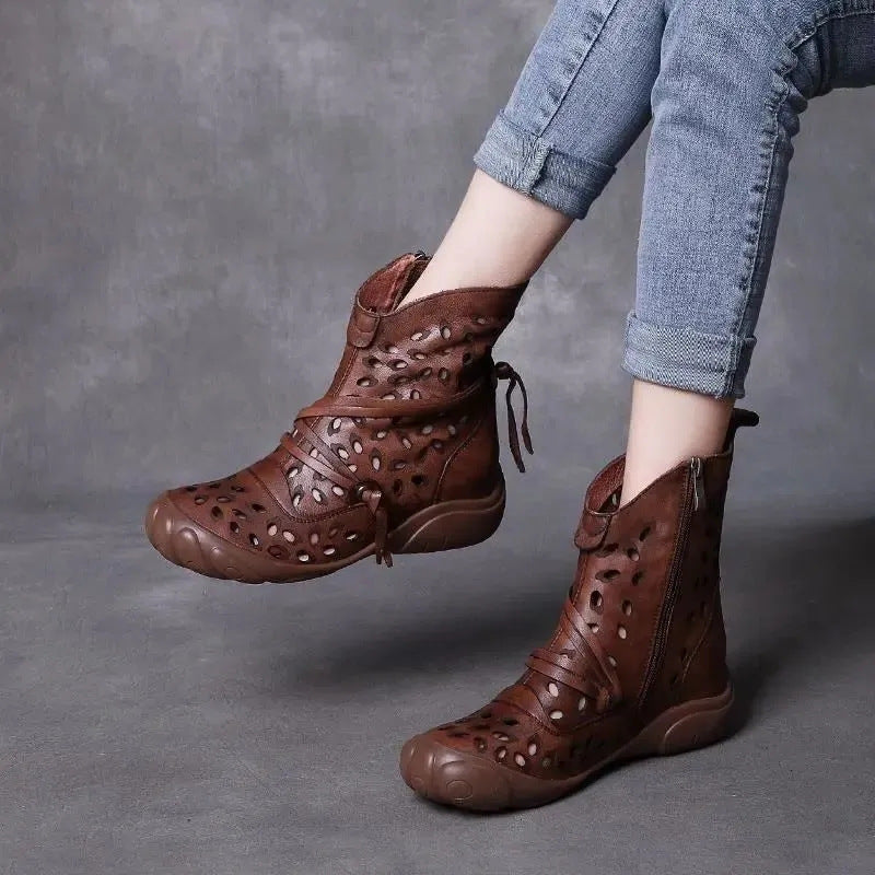 Soft Sole Breathable High Top Side Zip Boots