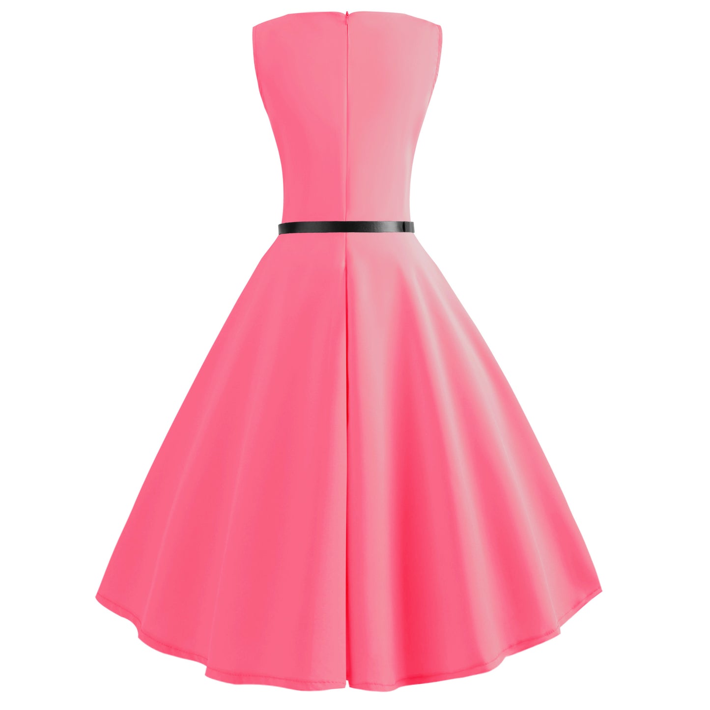 Retro Hepburn Style S50 Cinched Swing Dress with Belt: A Popular and Fashionable Choice