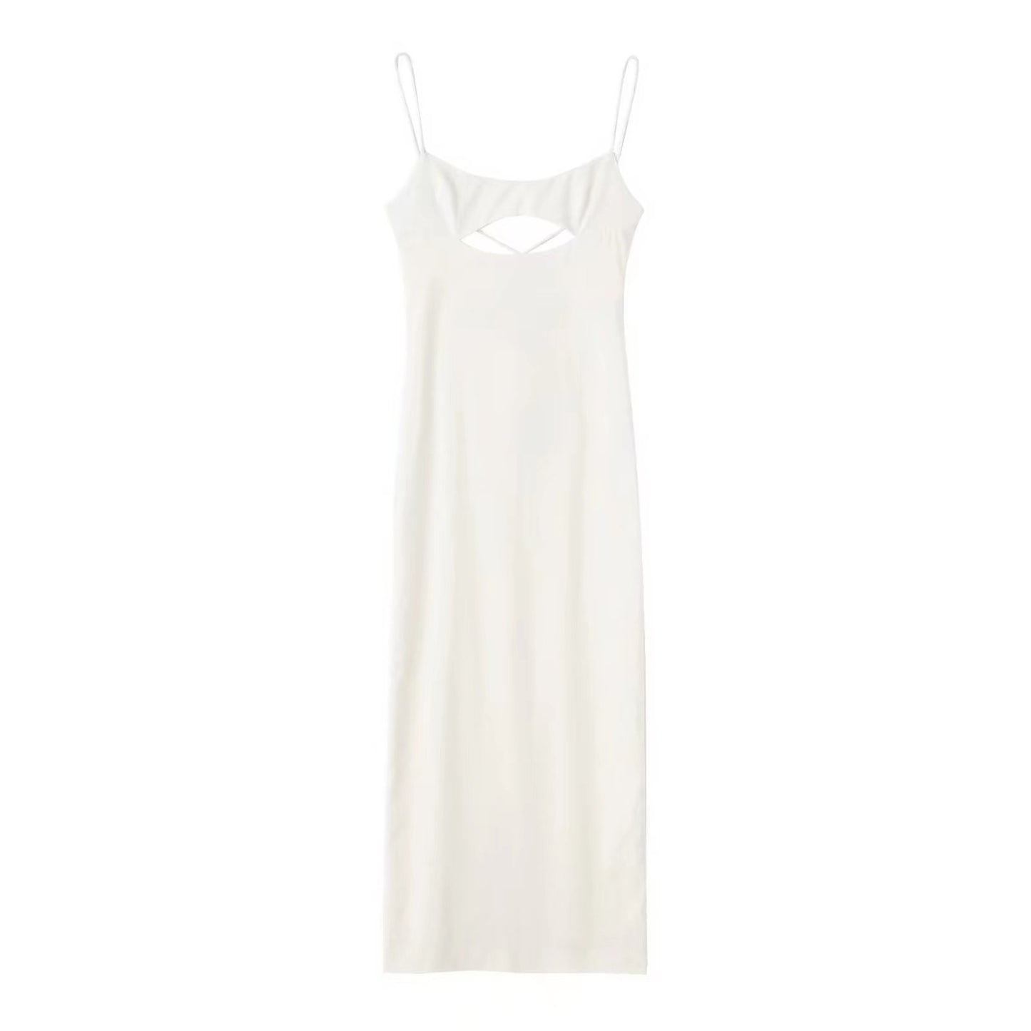 Split Design Cut-out Linen Dress