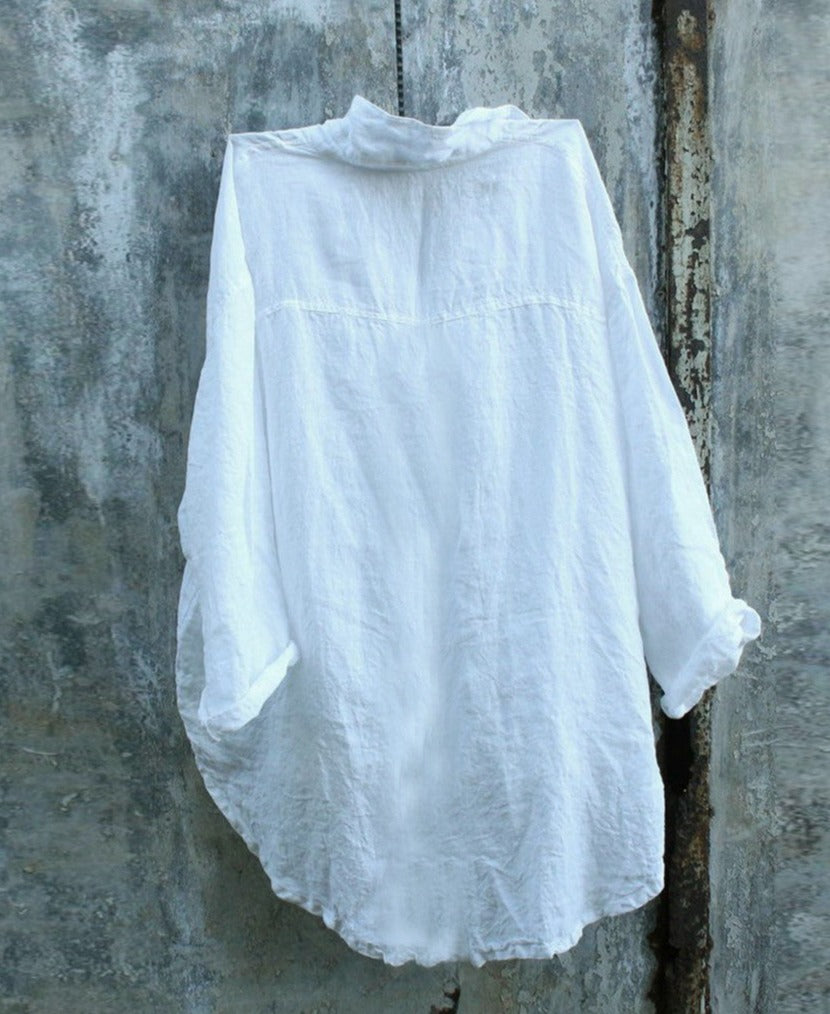 Women's Shirt with V-Neck and Long Sleeves