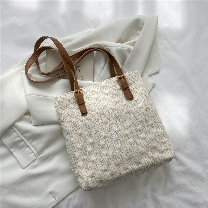 Pastoral Lace Hook Flower Women's Shoulder Bag