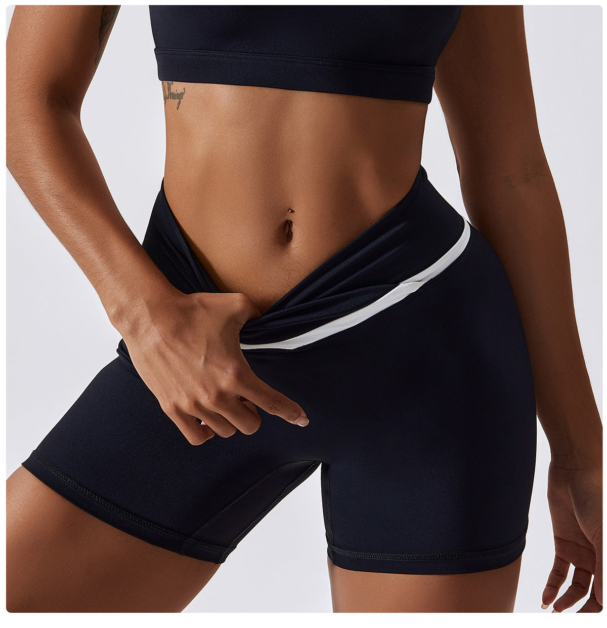 Cross-waist Tights Running Quick-drying Fitness Shorts