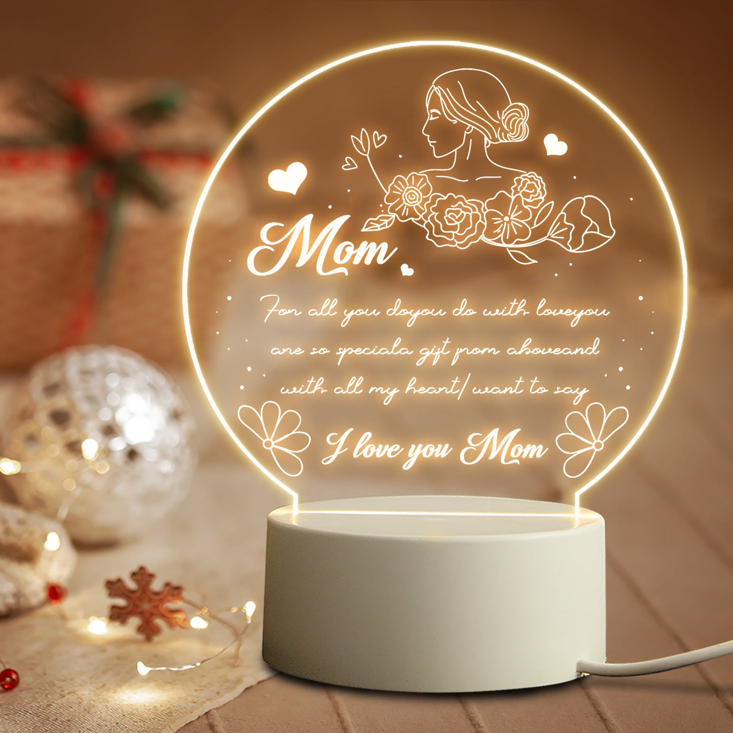 Mother's Day Personalized Birthday Gift LED Light USB