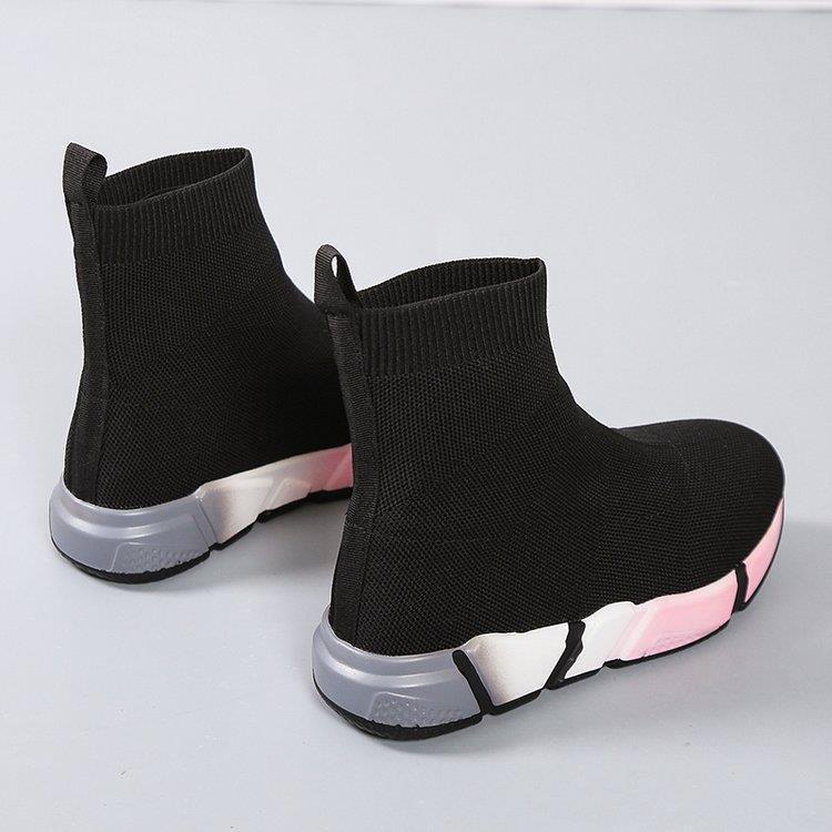 Iridescent Shoes Platform Black Ankle Boots For Women