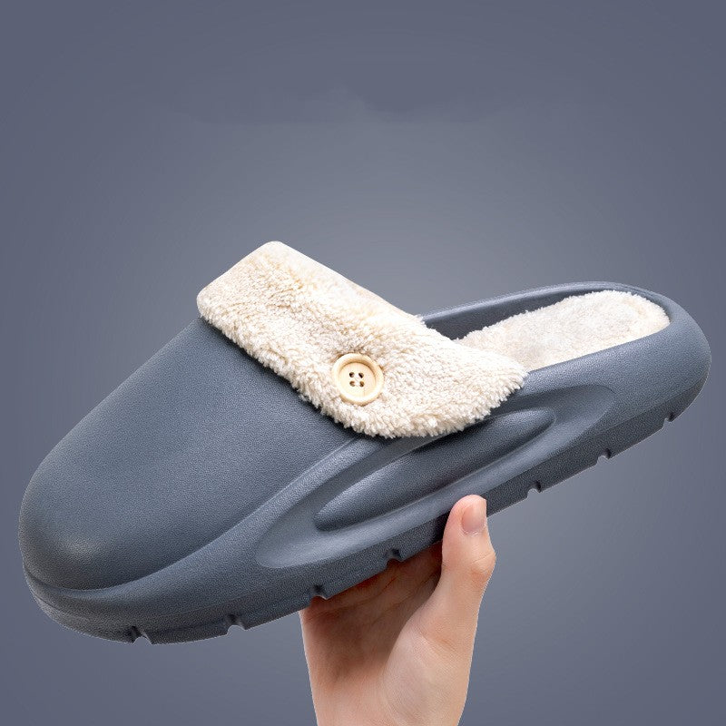 Non-slip Waterproof Thick-soled Cotton Slippers For Outer Wear