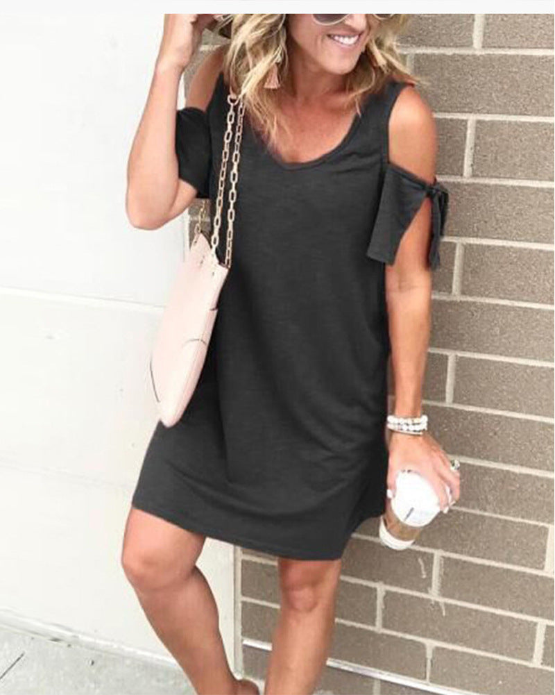 Women's Strapping New Fashion Slim Solid Loose Dress