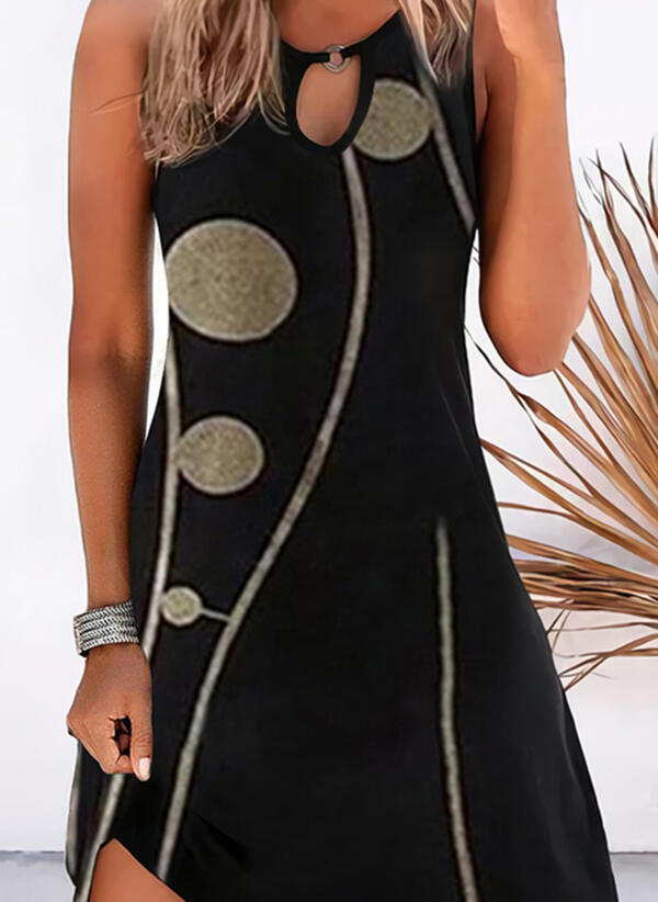 Polka Dot Print Sleeveless Dress Women