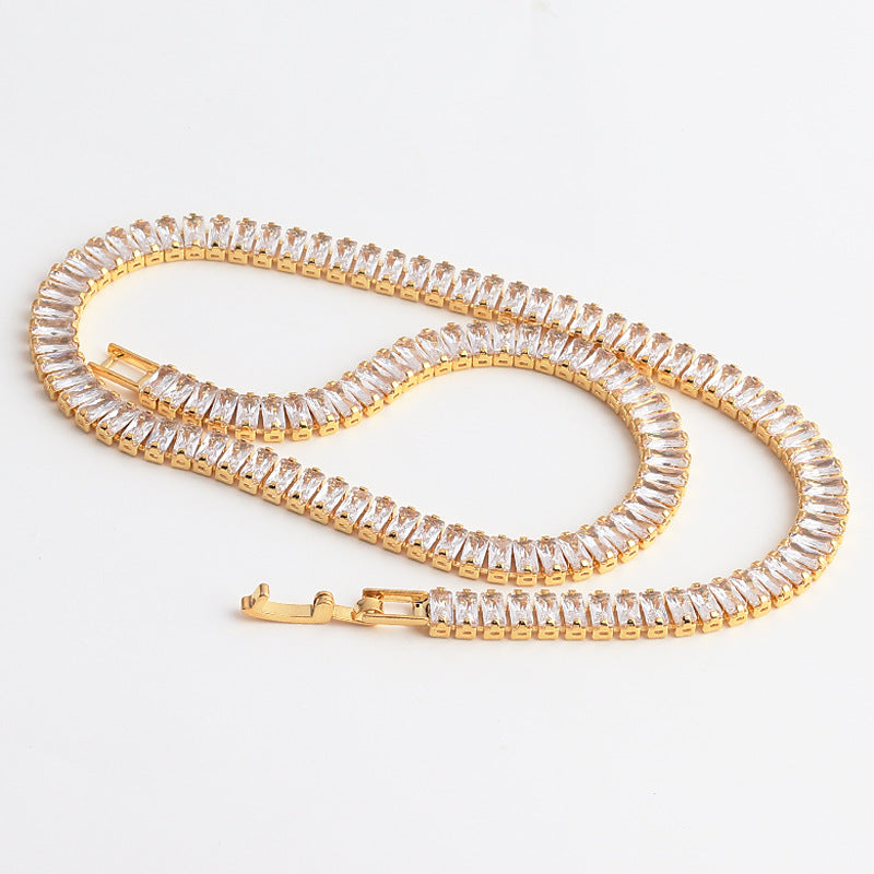 Zircon Claw Chain Full Drill Necklace Eardrop Bracelet Three-piece Set
