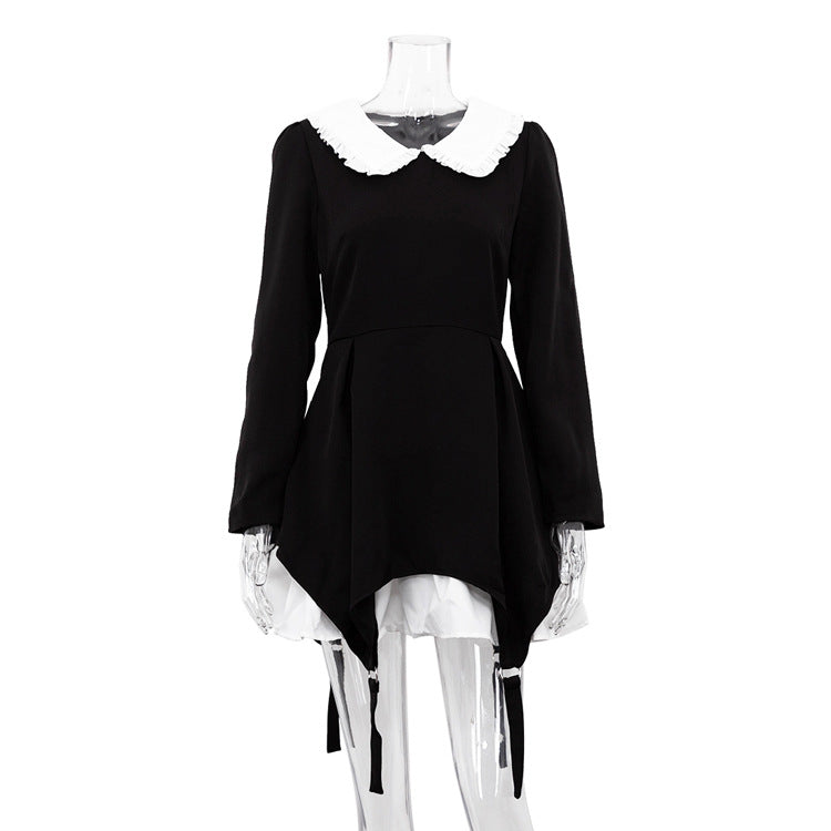 Women's High-end French Long-sleeved Doll Neck Dress