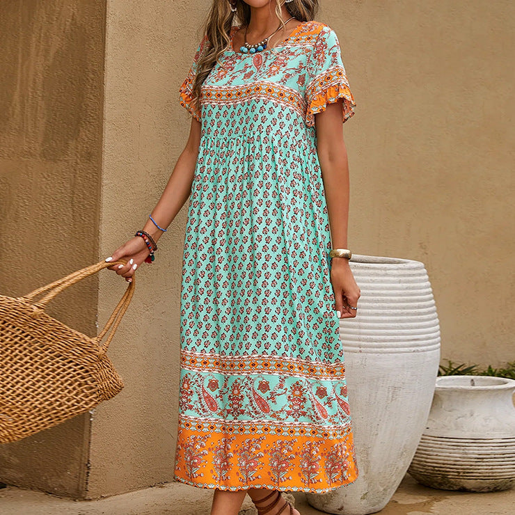 Beach Style Trendy Bohemian One-Piece Long Dress