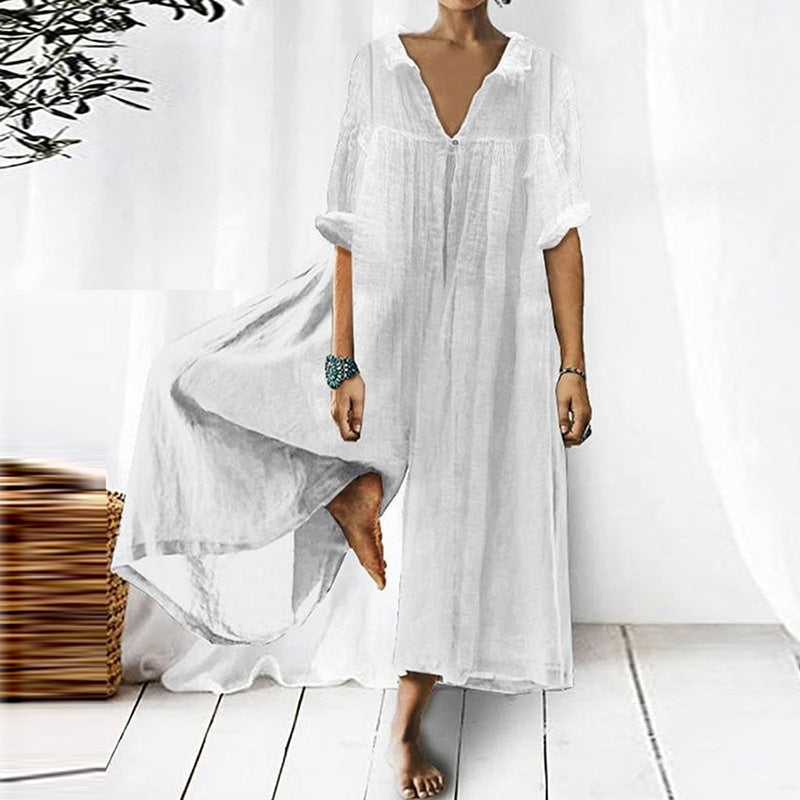 Elegant Long Quarter Sleeved Jumpsuit