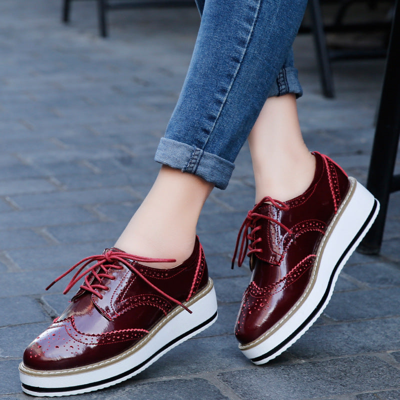 Heightened Leather Shoes Sports British Style