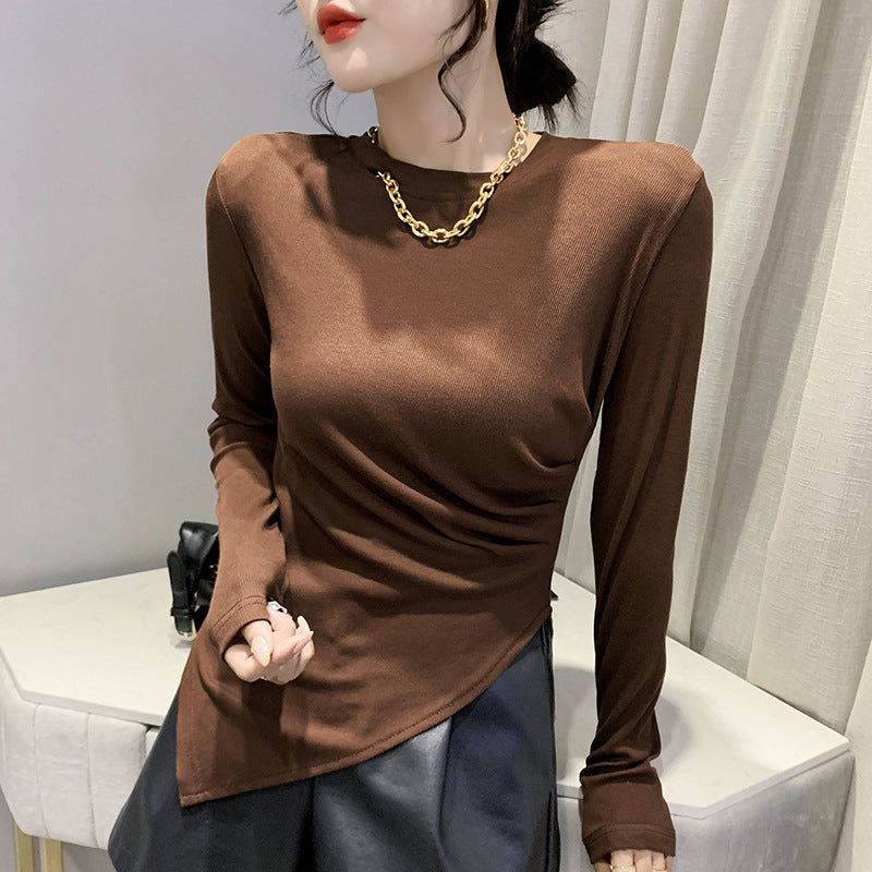 Fashion Net Red Solid Slim Chain Long Sleeve