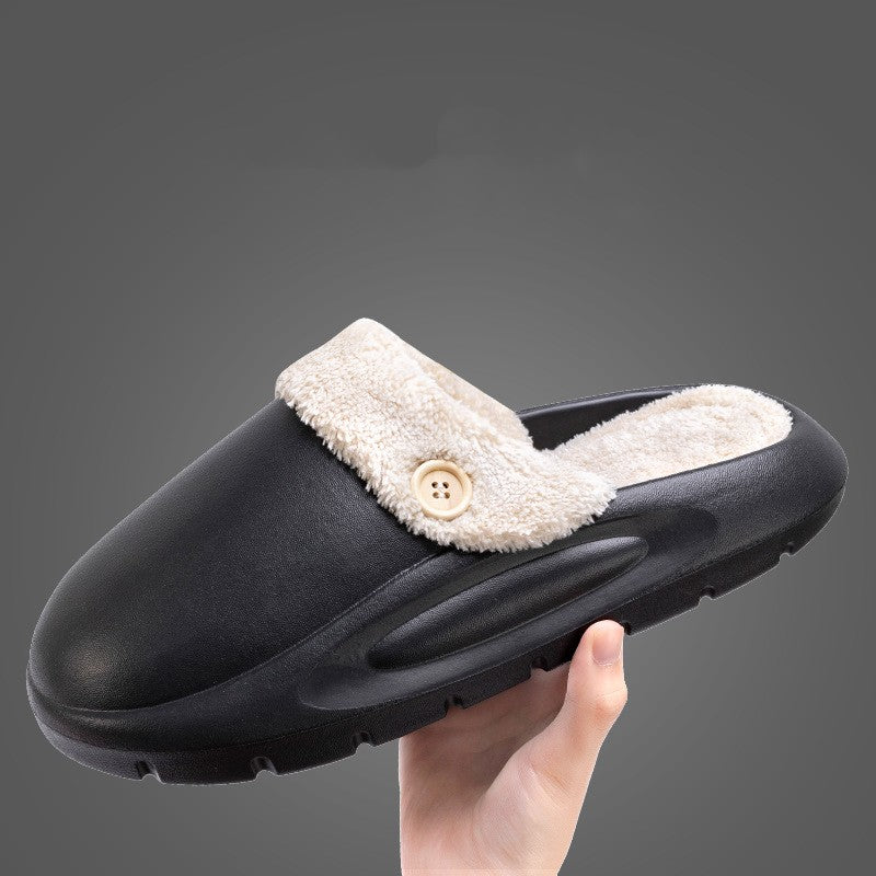 Non-slip Waterproof Thick-soled Cotton Slippers For Outer Wear